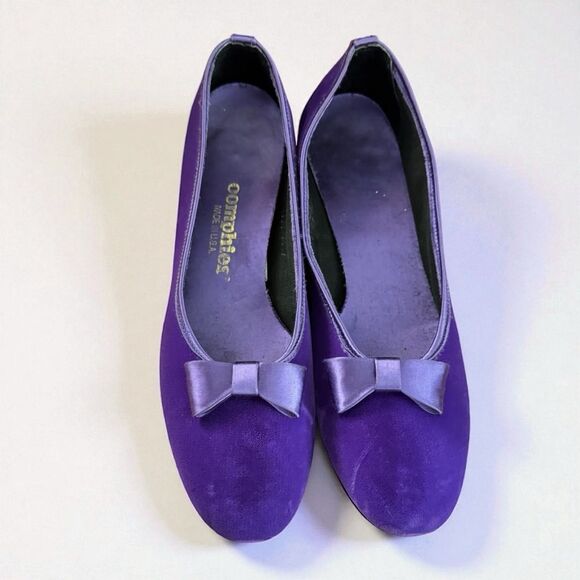 Vintage Shoes - Vintage Comphies Purple Velvet Slippers